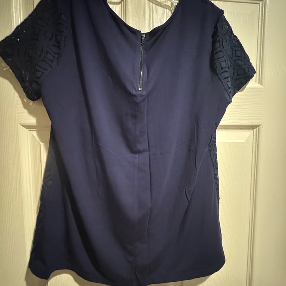 Market & Spruce Deep Blue Lace Blouse - Picture 5 of 5